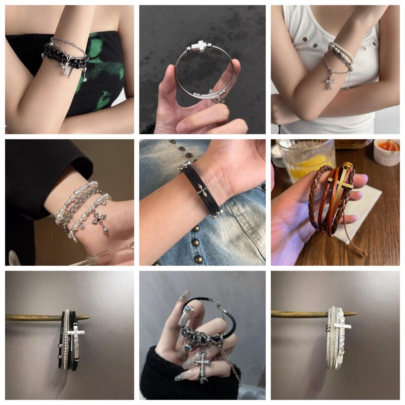 New Cross Bracelet Niche Light Luxury High-End Accessories Exquisite Design Stylish Fashionable Elegant Versatile Hand Jewelry