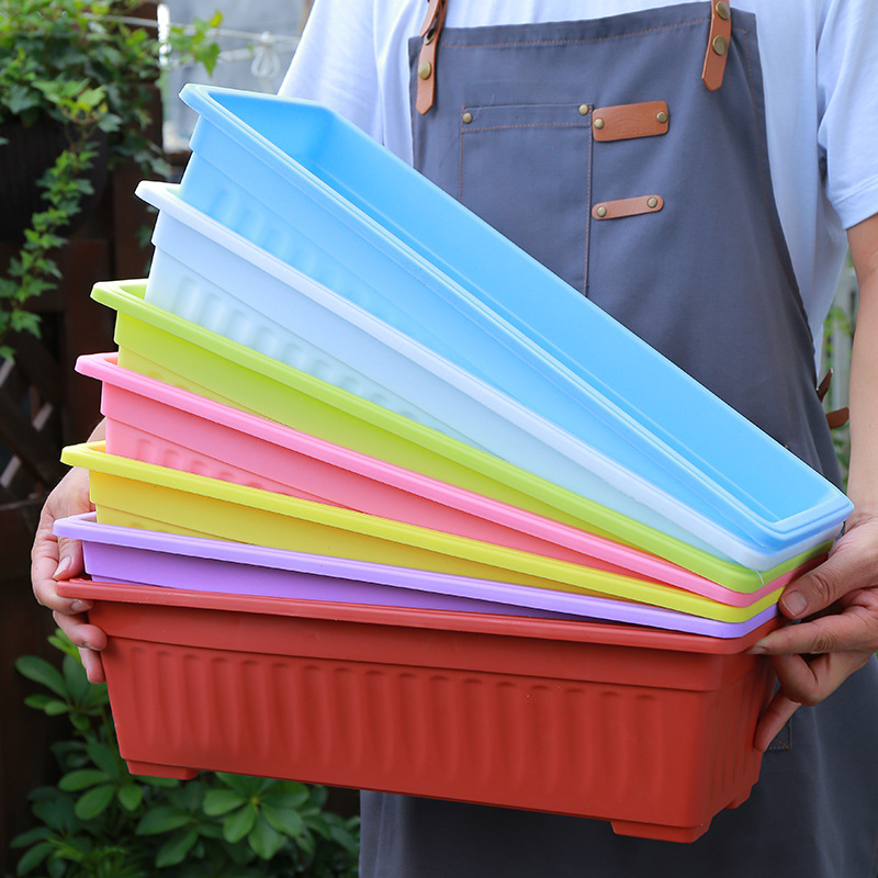 Balcón maceta de vegetales con mucha carne maceta de plantas verdes macetas rectangulares macetas de plástico de resina gruesa fabricantes