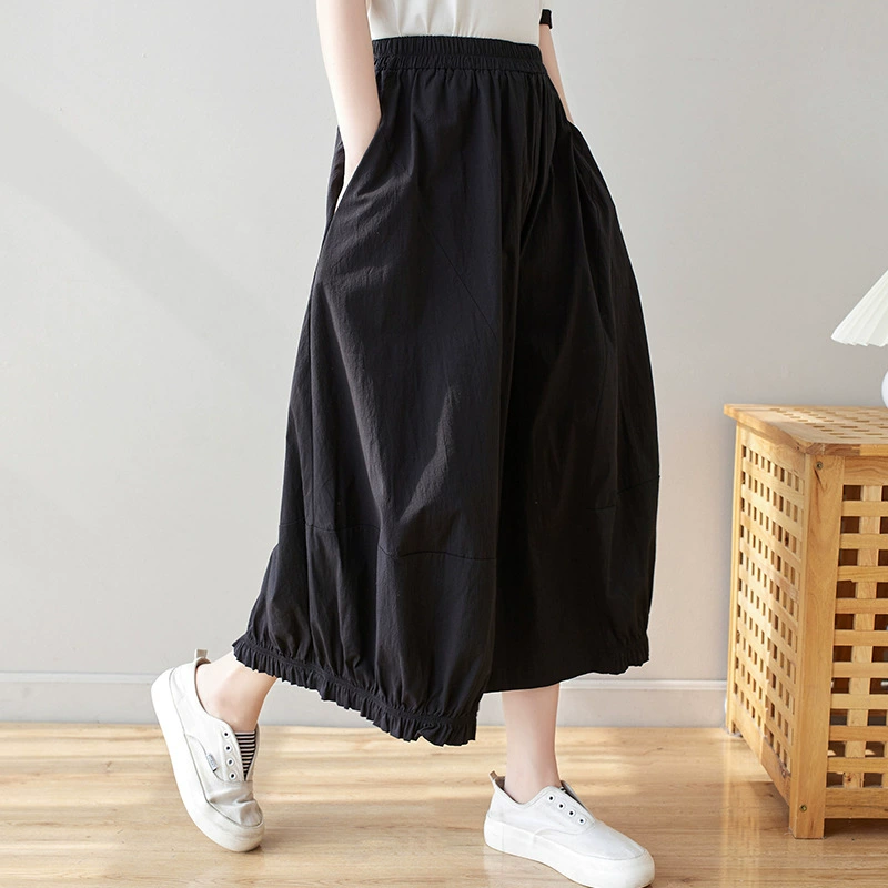 Summer retro trousers, plus size, loose fit