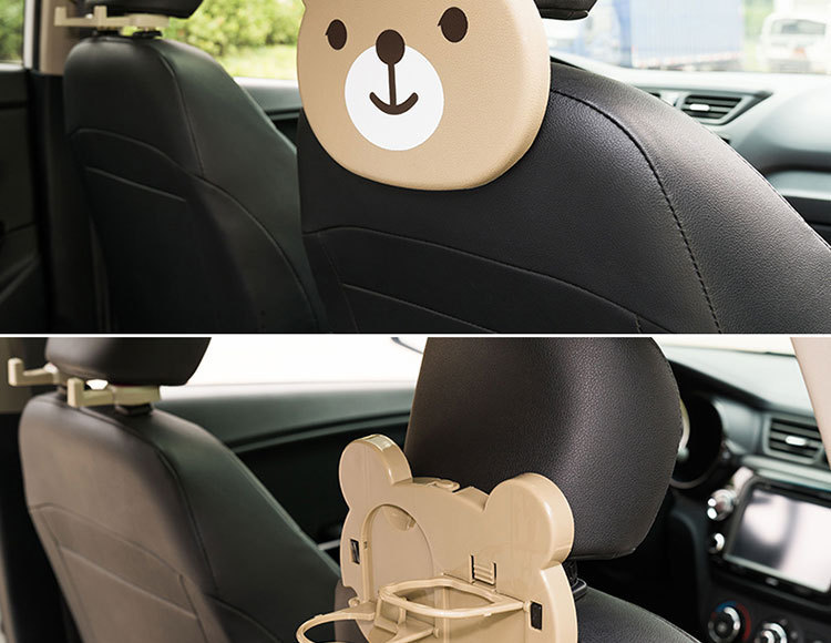 Car Cartoon Chair Back Water Cup Holder Car Multi-functional Beverage Rack Car Foldable Dining Table Car Rack
