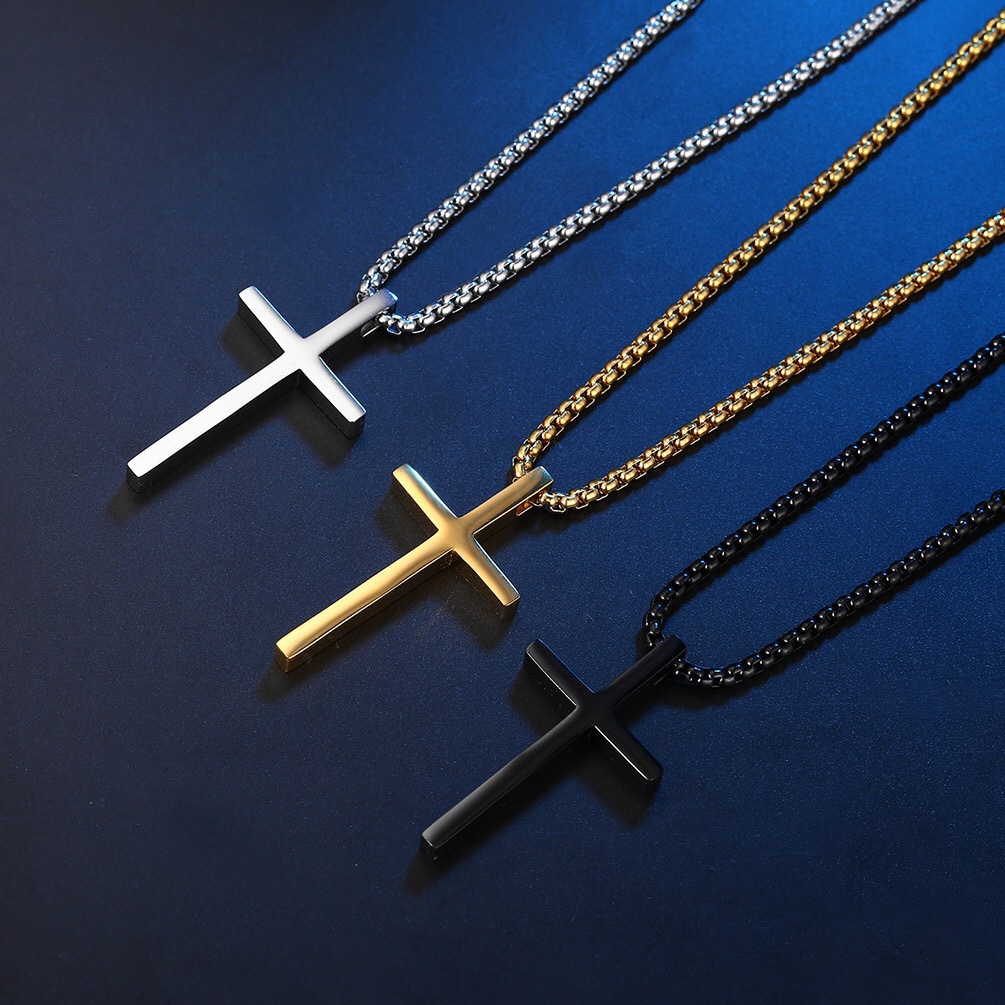 Titanium Steel Cross Necklace Pendant Lo...