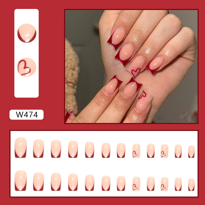 Minimalist Wine Red False Nails Detachable Nail Patches Style_voghion.com