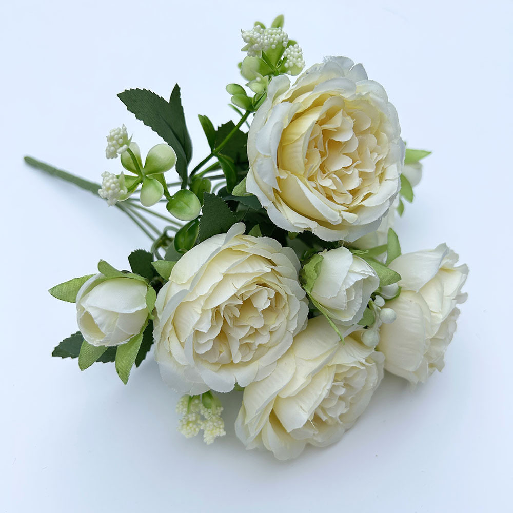 Simulation 5 Spring Peony Korean-style Bundle Rose Peony Simulation Flower Home Wedding Rose Bundle Decoration_voghion.com