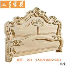 橡胶木实木床出租房卧室简易欧式橡胶木床简约北欧双人床1.5m婚床