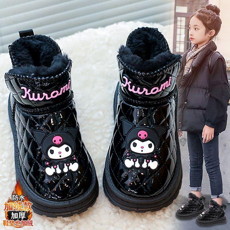 Kuromi Snow Boots Girls Winter 2025 New Baby Waterproof Boots Warm Kidsren's Cotton Shoes Girls Winter Boots