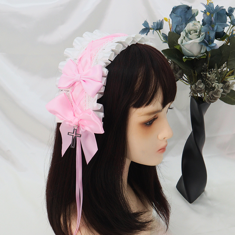 Adorable joyería para el cabello Lolita multicolor opcional cómic fiesta accesorios de moda arco tocado correa para el cabello