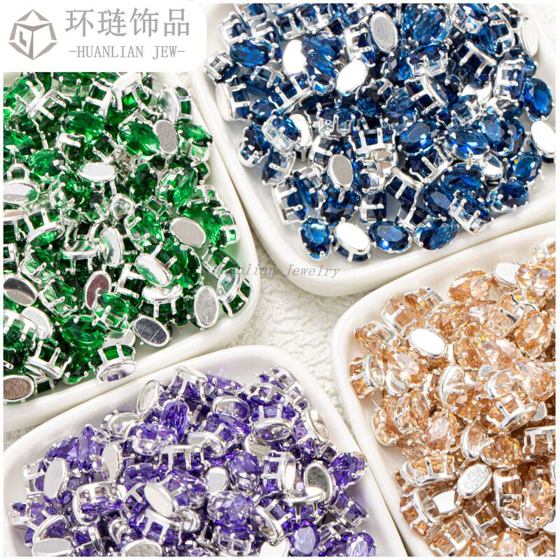 【椭圆锆石爪钻】闪亮锆石保色diy手工材料手链饰品配件体验装|undefined