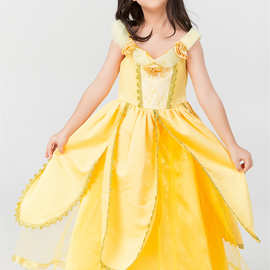 六一儿童节演出服装 美女与野兽贝尔公主裙贝儿cosplay表演服童装