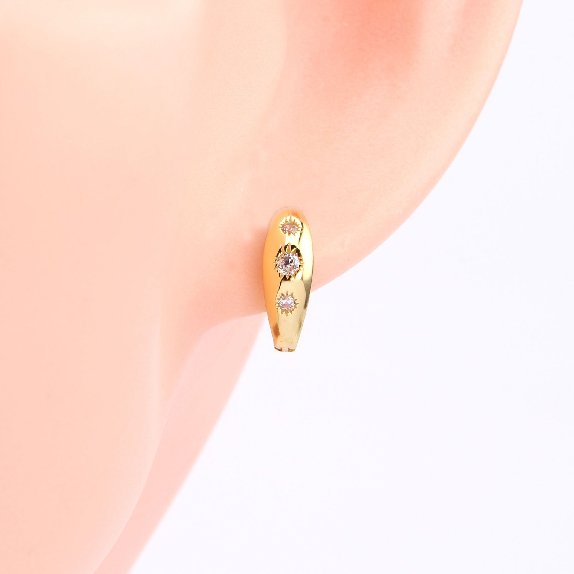 Earrings Classification 1 Pair Quantity Daily Occasion 1 Pair 925 Sterling Silver Zircon Circle Earrings