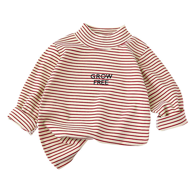 Camisas de base para niños otoño nuevo bebé camiseta de terciopelo de cuello alto invierno niños de manga larga calentamiento ropa infantil de niñas al por mayor