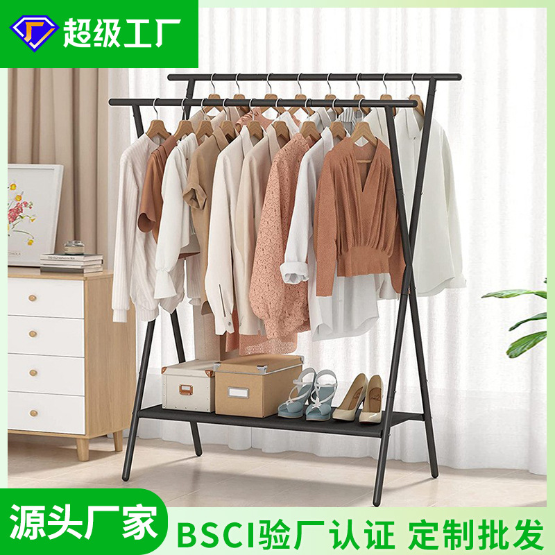 Clothing Store Display Rack Floor-Standing Clothes Rack Store Shelf Golden Boys and Girls Clothing Store High-End Clothes Rack Good-Looking