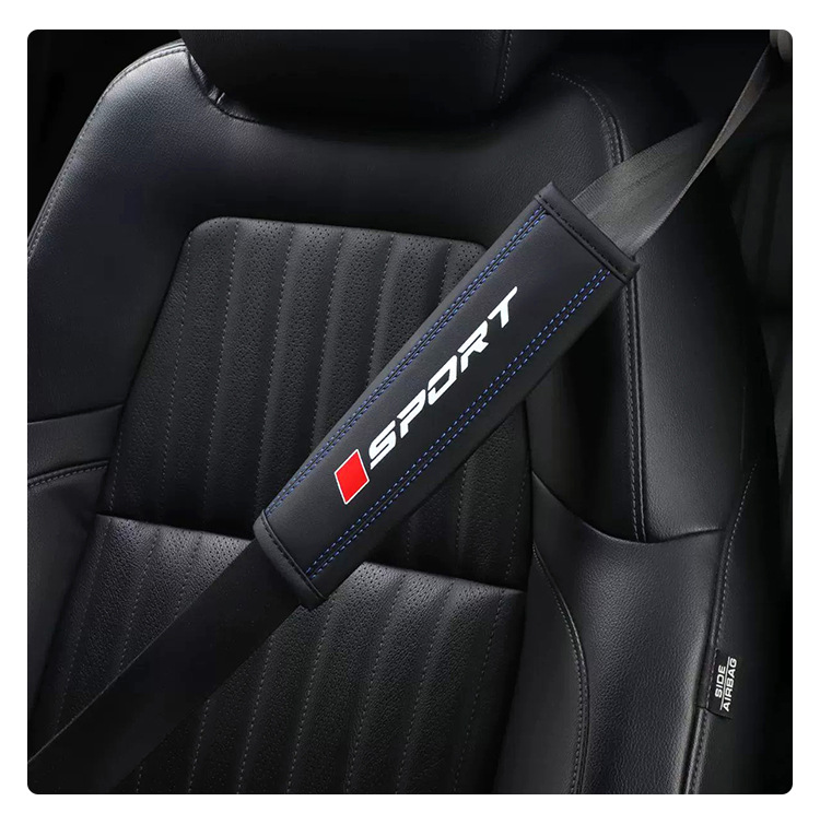 Carefully Selected Color-Printed Sports-Style Shoulder Pads, Car Seatbelt Shoulder Pads, Leather Breathable Interior Car Decoration Protective Covers