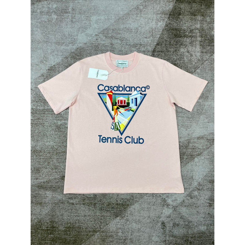 Casablanca Tennis Club T-shirt Triangle Logo Pink