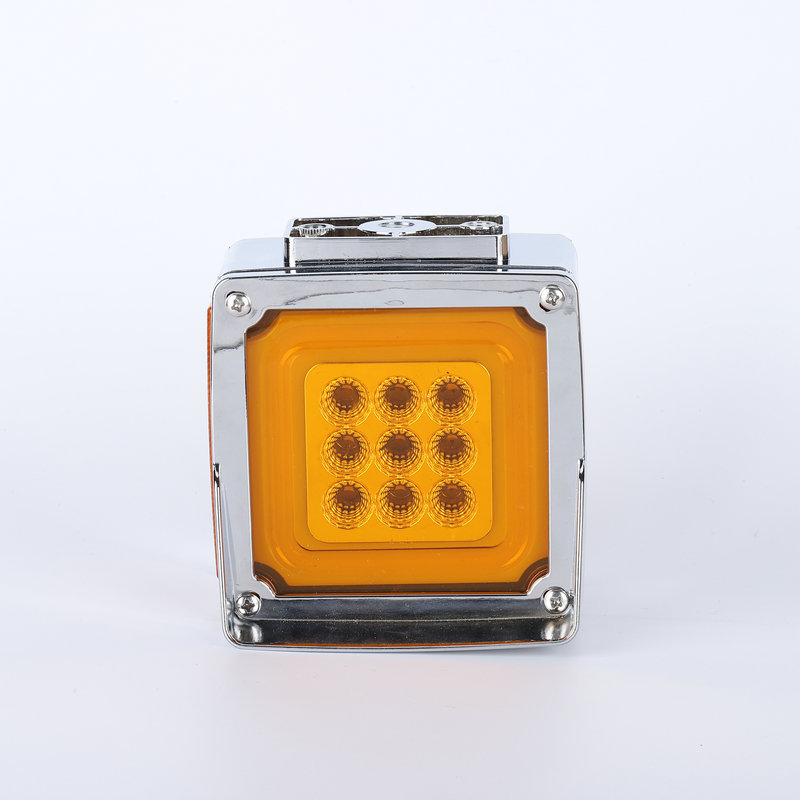 78LED cuadrado con tapa de dos caras (rojo + amarillo) con voltaje de relámpago explosivo 10 - 30V remolque camión luz trasera pesada