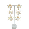 Advanced long retro metal earrings from pearl, European style, high-end, city style, flowered, wholesale