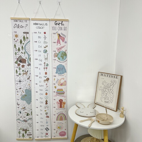 ins children's height measurement hanging painting Nordic style animal forest decoration hanging painting movable children's clothing store wallpaper