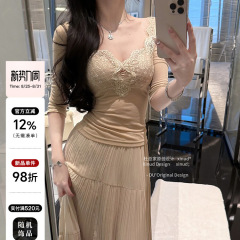 杜总家 烟岚柔情*是恩呢同款温柔垂感压褶长款仙女古早风女半身裙