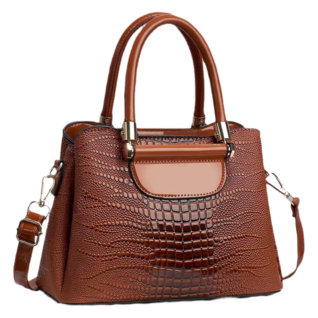 Textura cuero brillante patrón de piedra patrón de piel de cocodrilo bolso bolso femenino bolso de hombro bolso de mensajero bags de comercio exterior
