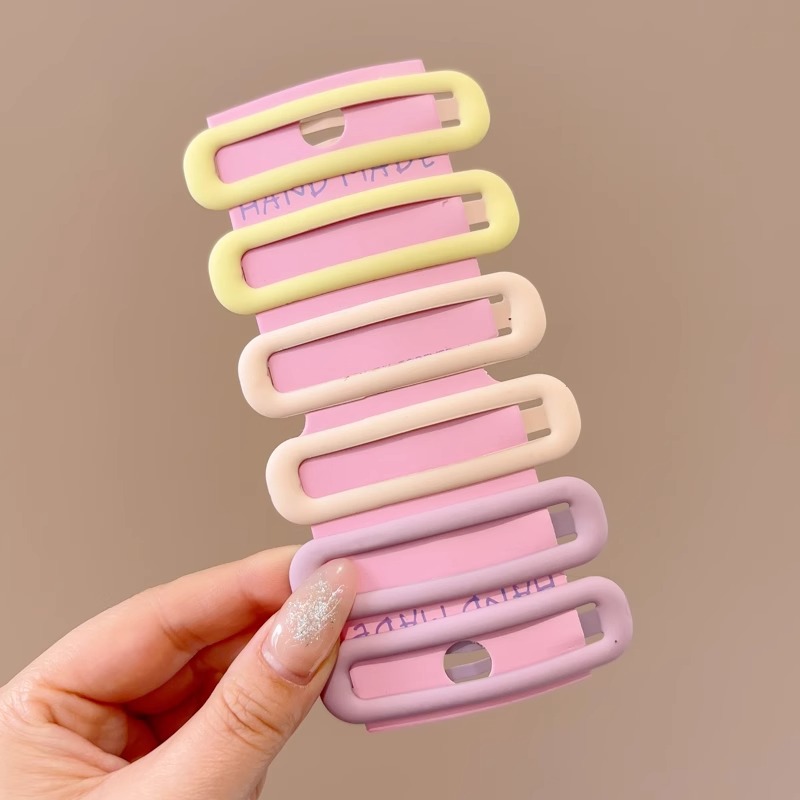 Clip de cabello de color lindos para mujeres bordas laterales frangeas de alta sensación de clip de borde de la frente rotura cabello de boca de pato tocado