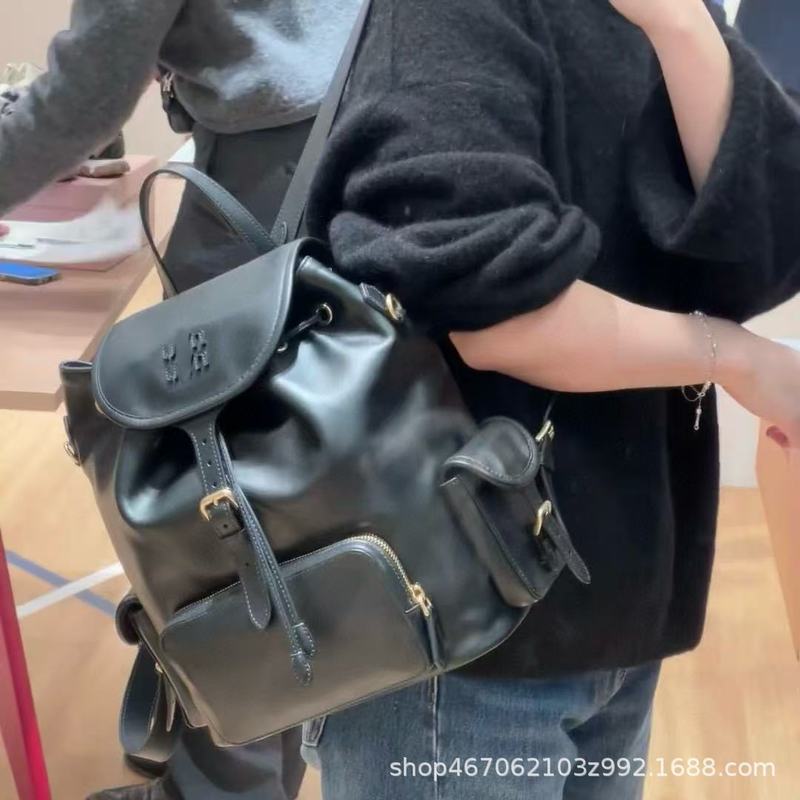 张元英同款对标 ins男女休闲帆布双肩包学院风字母背包日韩包包|undefined