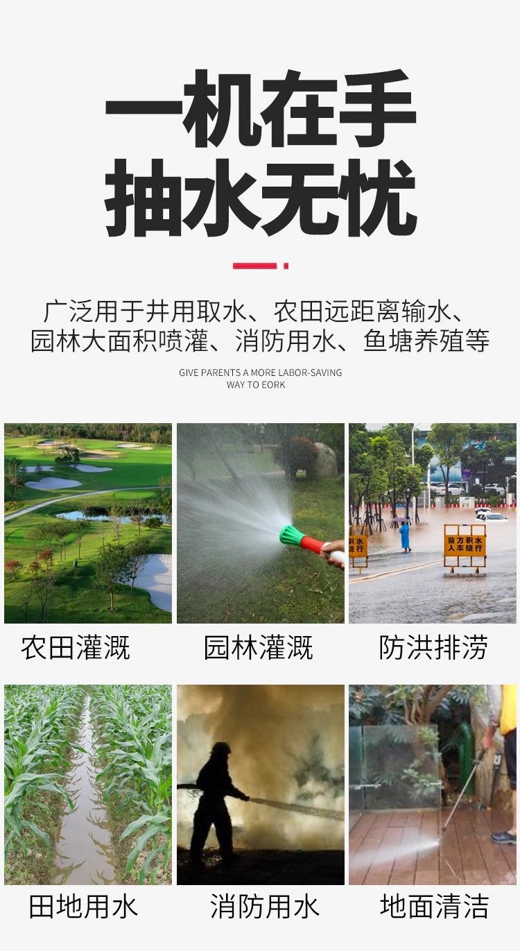 Imported Four-Stroke Gasoline Water Pump, Gasoline Pump, Irrigation, Agricultural Four-Stroke Lift, Small Watering