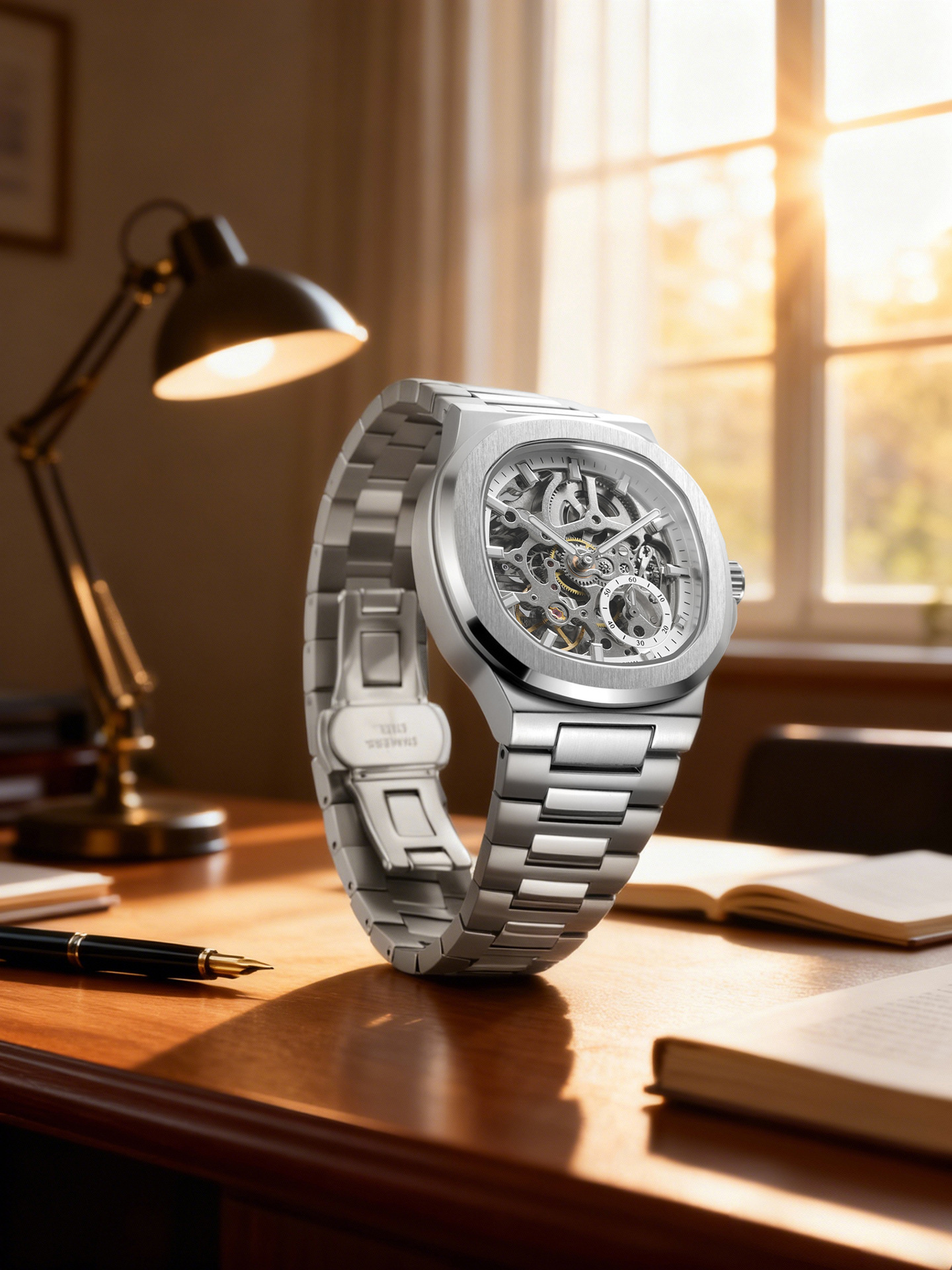 Men's Automatic Mechanical Watch European Style Hollow Design_voghion.com