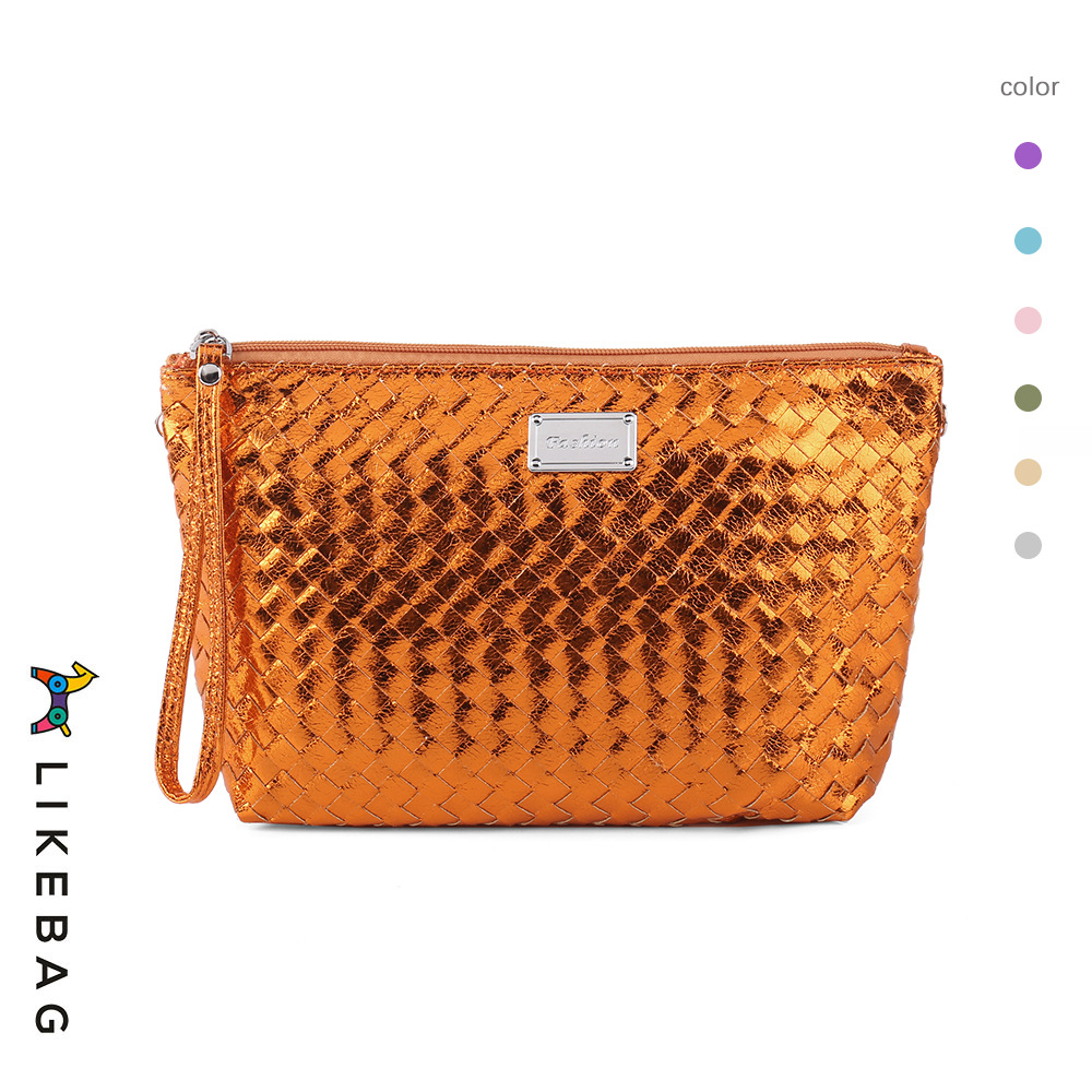 Bolsa de cosméticos de mano transfronteriza europea y americana bolsa de viaje tejida de moda bolsa de almacenamiento portátil bolsa de lavado logo puede ser añadido