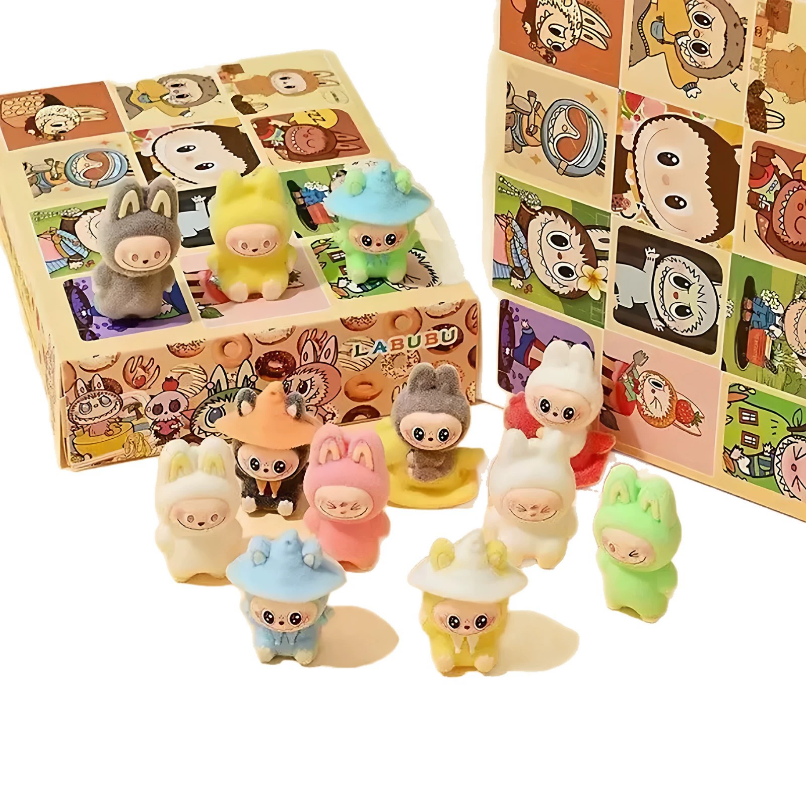 Самый продаваемый флокированный Labubu Dongle blind box, детские образовательные украшения для кукол, и подарки за отлично сданы студентами — лучшие интернет-товары