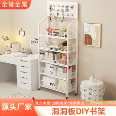 本棚床置き家庭用ホールボード収納ラック子供用本棚デスクトップシンプルハンギングラックリビングルームアイアン収納ラック