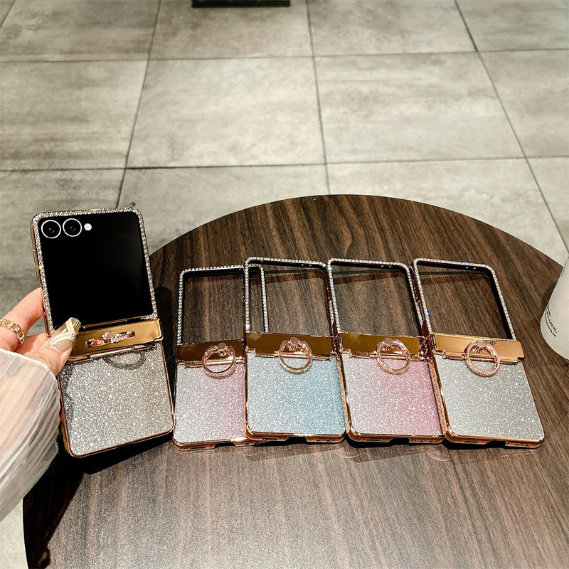 Suitable for Samsung Galaxy Z Flip4/5/ 33% off Stacked Mobile Phone Case Electroplated Glitter Powder Glitter Diamond Ring Protective Case Suitable for Samsung Galaxy Z Flip4/5/ 33% off Stacked Mobile Phone Case Electroplated Glitter Powder Glitter Diamond Ring Protective Case