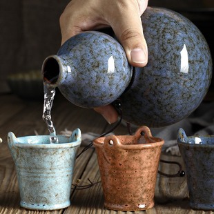 Household Ceramic Empty Wine Bottle Gourd Wine Pot One Jin Wine Pot Cellar Dense Packaging Wine Pot Portable Concetable Competition