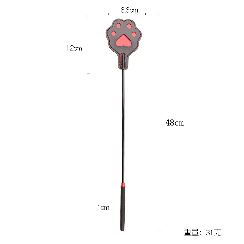 Leather Spanking Paddle with Rivets, Long Handle, Adult Sensory Play Tool — detail image 15