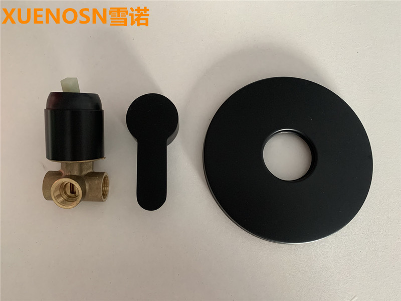 Black concealed single-function showerhead, wall-mounted brass body, built-in circular shower, cold and hot mixed faucet undefined