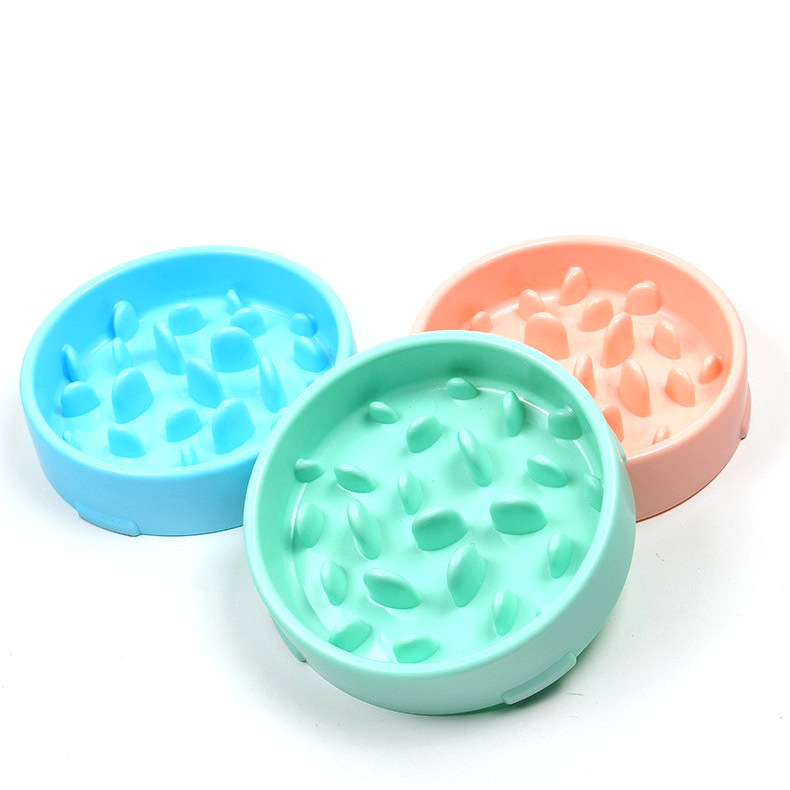 Nueva mascota tazón de comida lenta anti-estrangulamiento perro tazón gato tazón anti-golpe engrosada mascota Slow Food Bowl suministros para mascotas al por mayor