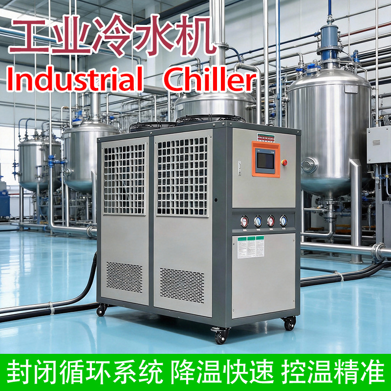 食品制药反应釜水槽液体循环快速冷却恒温水冷式变频风冷式冷水机