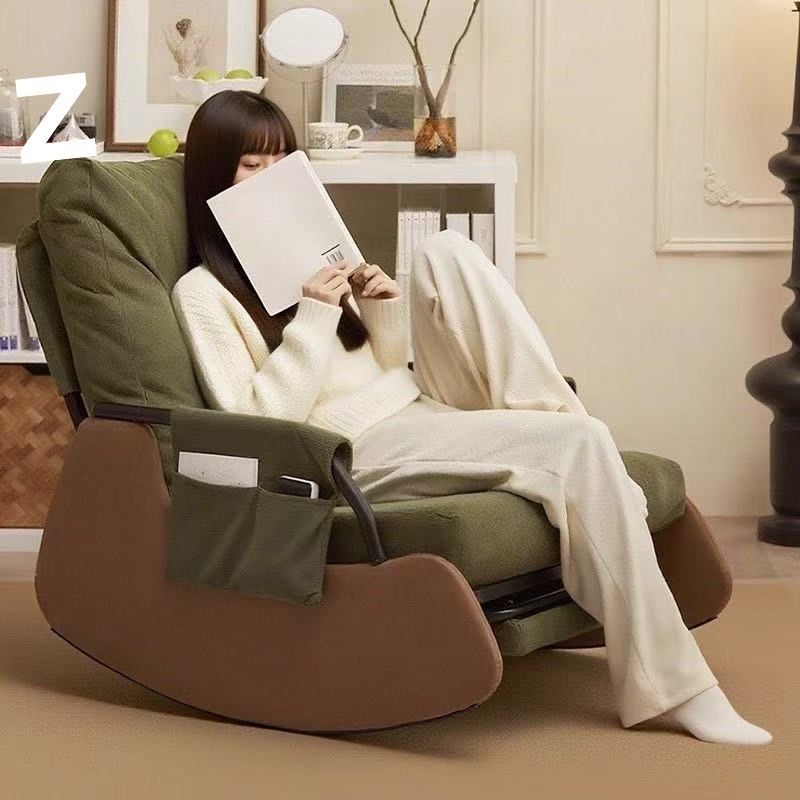 Nordic Style Leisure Chair Rocking Chair Lounge Chair Balcony Comfortable Lazy Sofa Chair Single Courtyard Living Room Bedroom Nap Chair