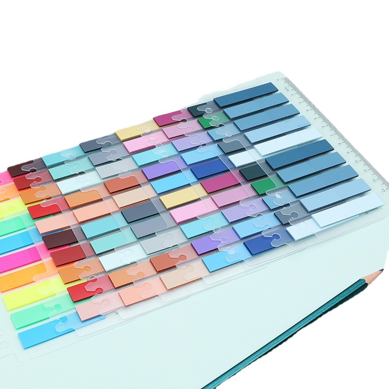Yueda 40-color Morandi índice pegatinas multicolor lindo transparente nota adhesiva marca de color PET nota adhesiva personalizada