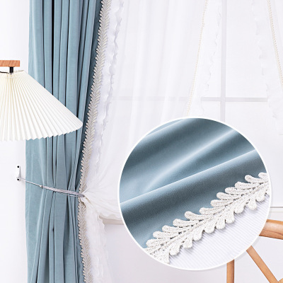 6.27法式絨布花邊-夏威夷藍