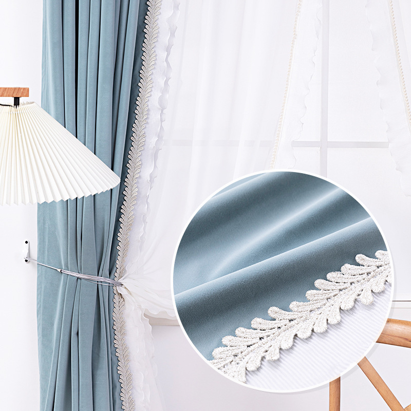 6.27法式絨布花邊-夏威夷藍