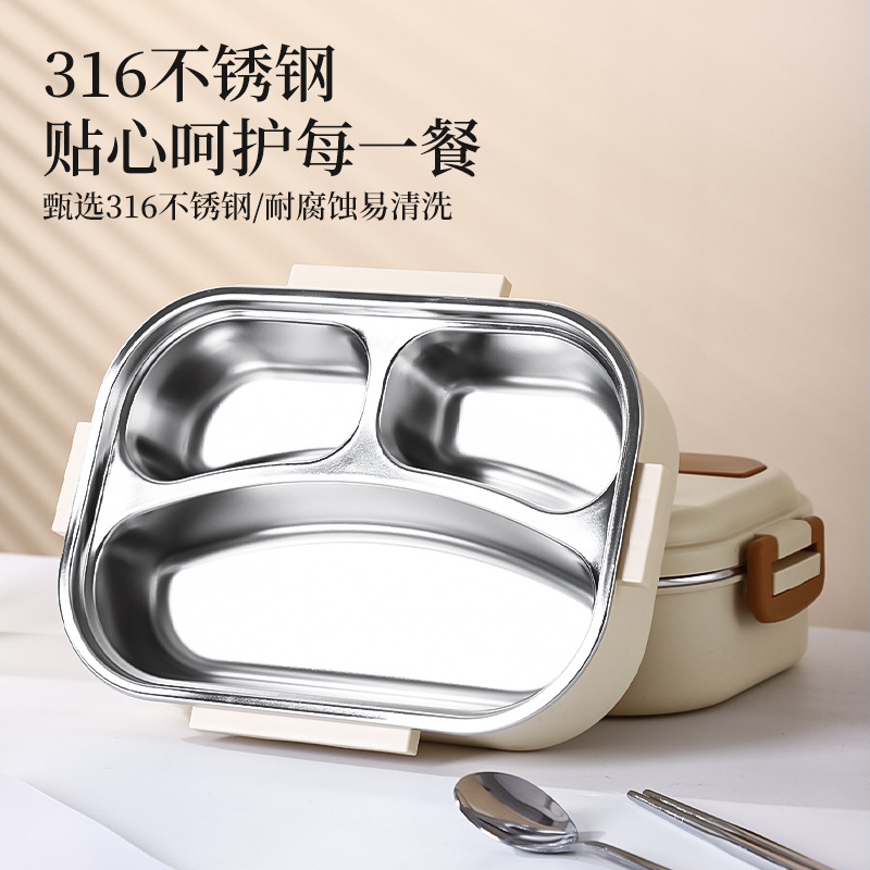 Caja de almuerzo para estudiantes aislada de acero inoxidable 316