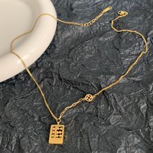 钛钢项链 个性小算盘款唯美气质长链条款式项链吊坠手工打造