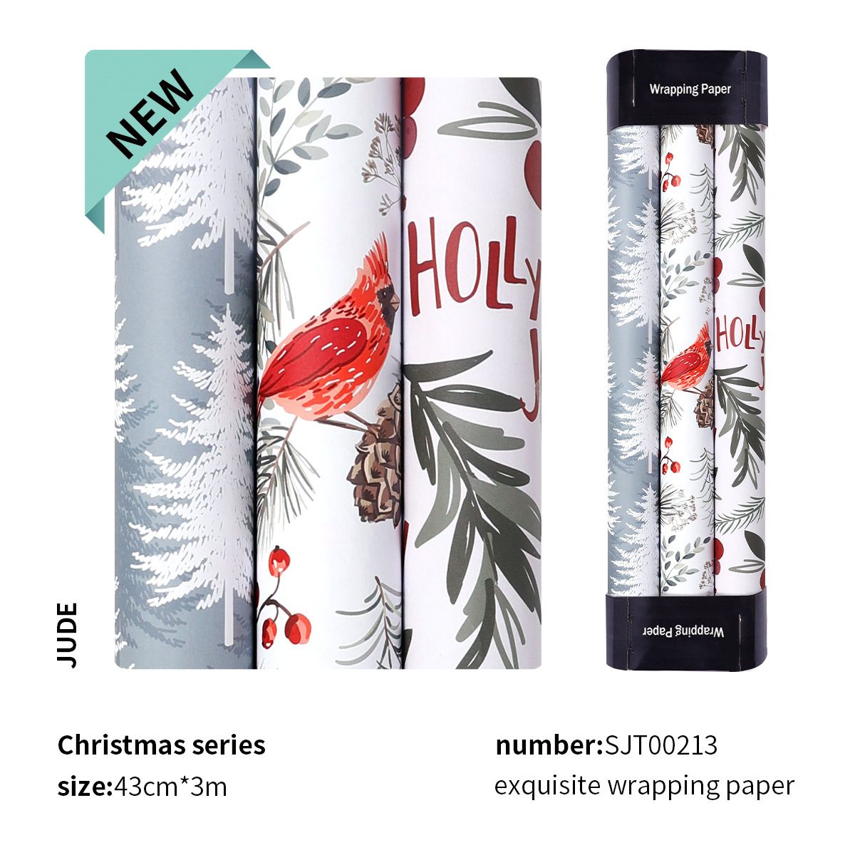 Papel de embalaje de regalos de Navidad de gran tamaño caja de regalo de vacaciones embalaje de materiales hechos a mano Papel de regalo de papel de fondo a cuadros rojos y verdes