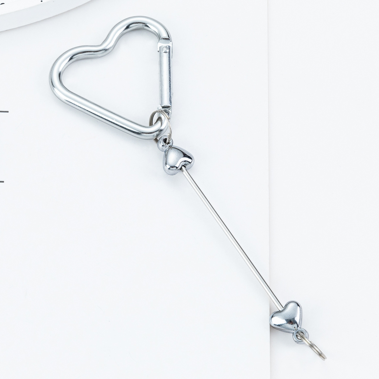 Bricolaje amor mosquetón con cuentas gancho de metal llave hebilla mochila mosquetón multifunción al aire libre