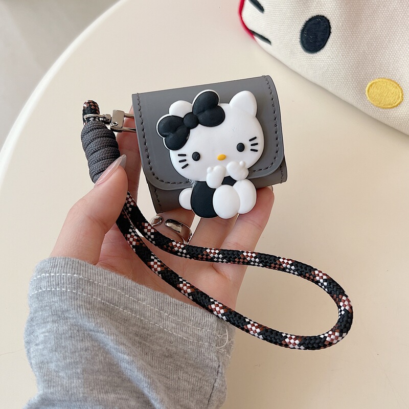 PU レザー Airpods 保護カバー外出ポータブル Bluetooth ヘッドセット収納レザーケースストラップ付きメーカー卸売|undefined