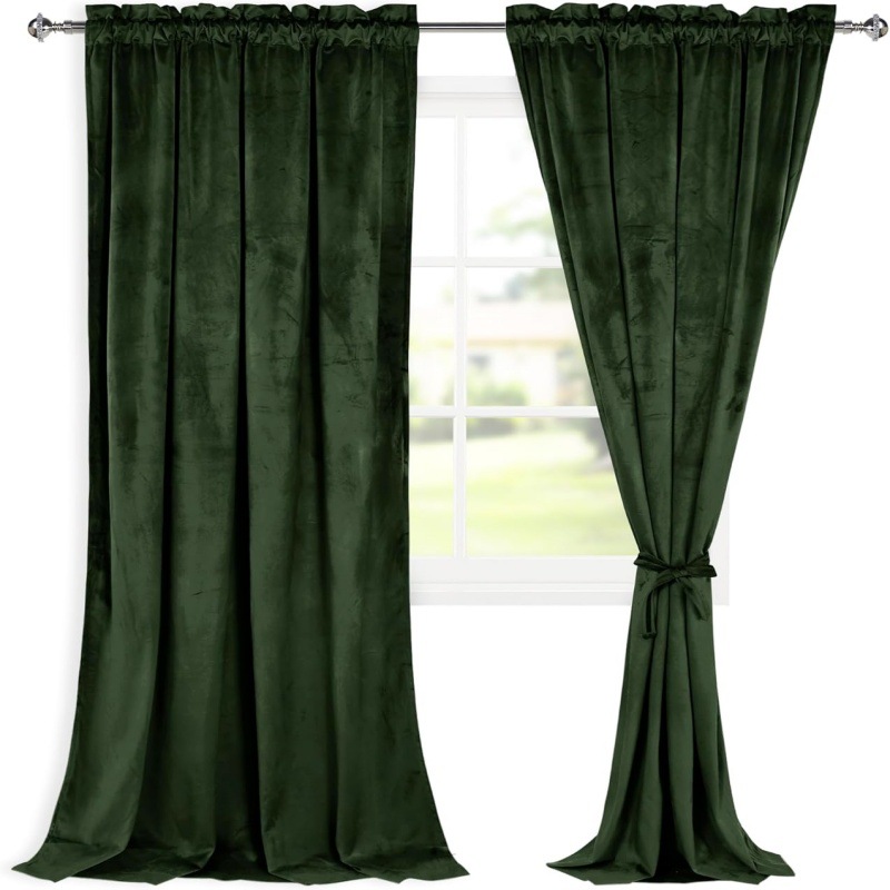 Amazon cortina opacas terciopelo gran cortina roja para la sala de estar del hotel cortina de dormitorio