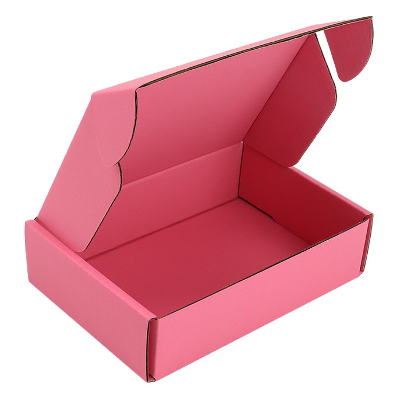 Caja de avión rosa claro, punto extra duro al por mayor, se puede imprimir LOGO, caja de embalaje expreso de comercio electrónico, venta directa de color