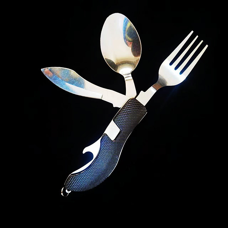 キャンプ食器折りたたみナイフフォークスプーンセット食器洋食ナイフフォーク多機能ナイフ分解食器|undefined