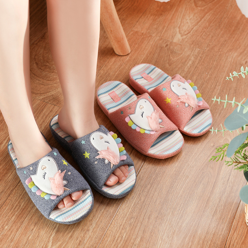 Children's Slippers for Autumn and Winter, Foreign Trade Cross-Border Indoor Home Non-Slip Cotton Shoes, Ink Slippers