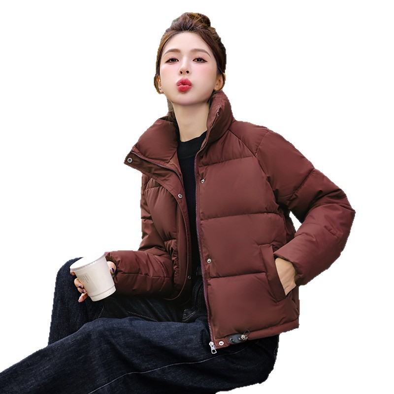 여성 겨울 솜패딩 숏자켓 와이드 칼라 보온 지퍼 외투