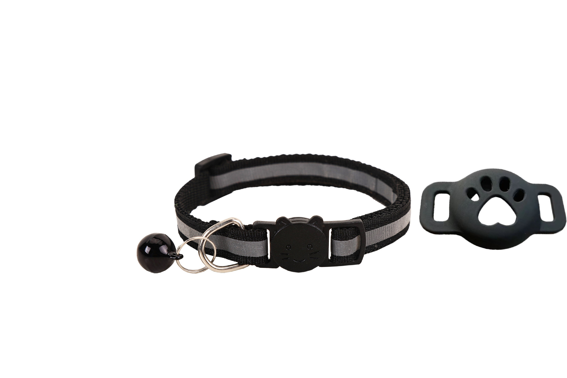 Nuevo collar de gato reflectante Airtag con campana localizador collar de silicona reflectante en stock